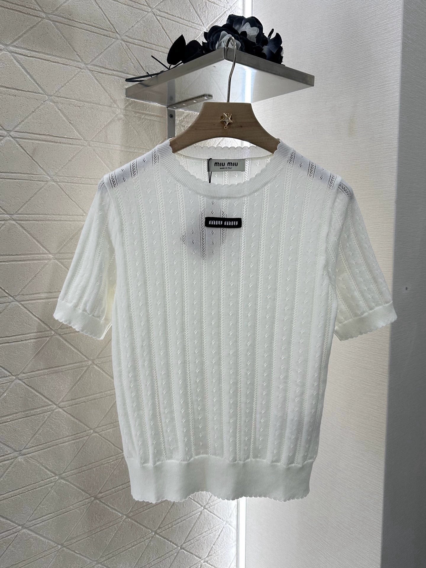 M 25 Monogrammed Knit Short Sleeve Top