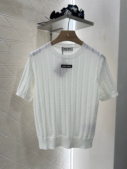 M 25 Monogrammed Knit Short Sleeve Top