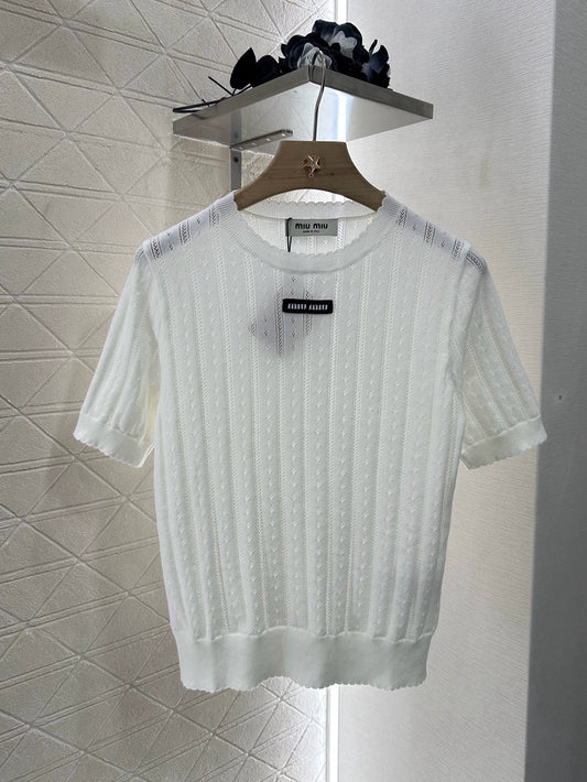 M 25 Monogrammed Knit Short Sleeve Top