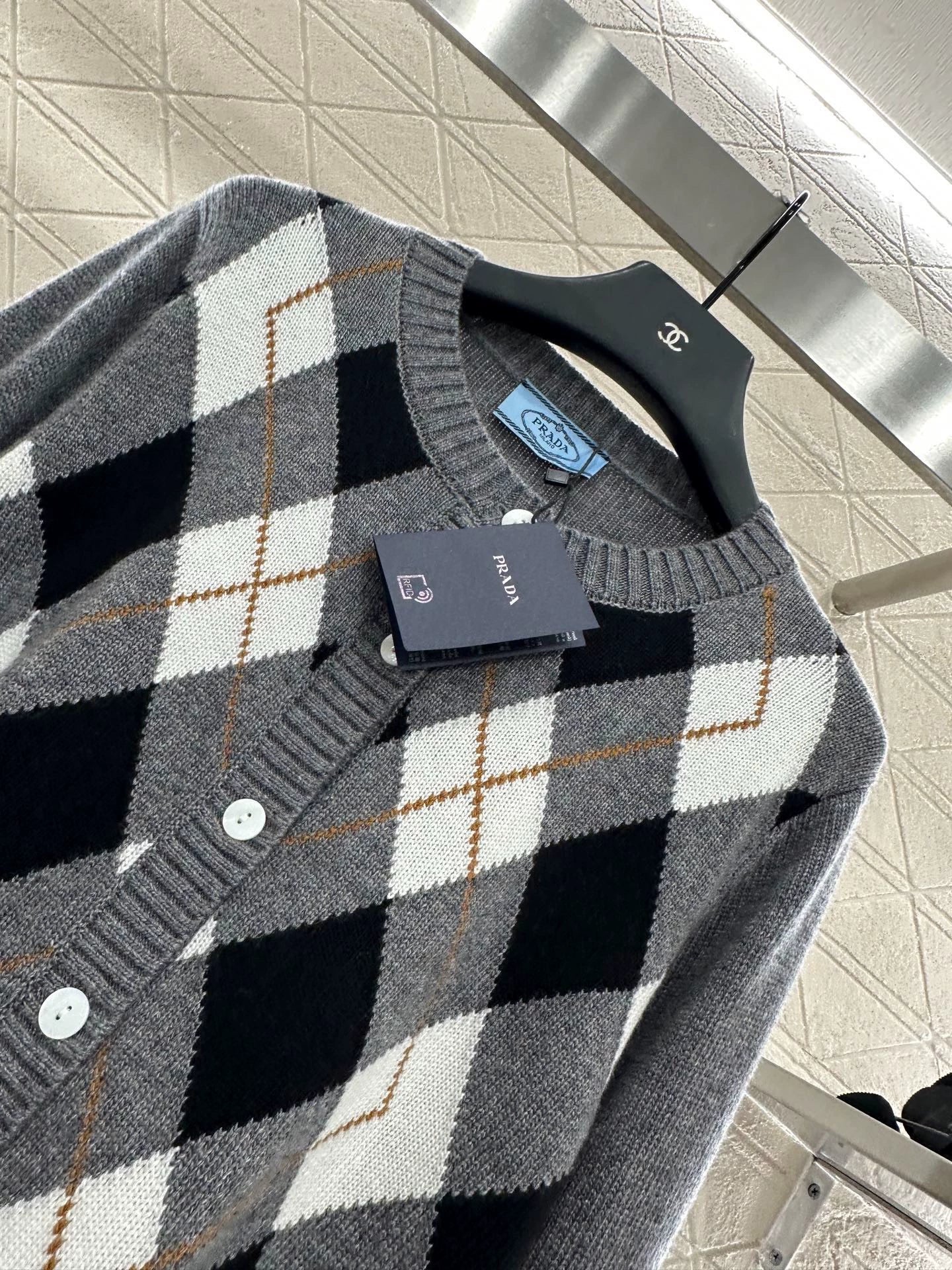 P 25 Diamond Knit Cardigan