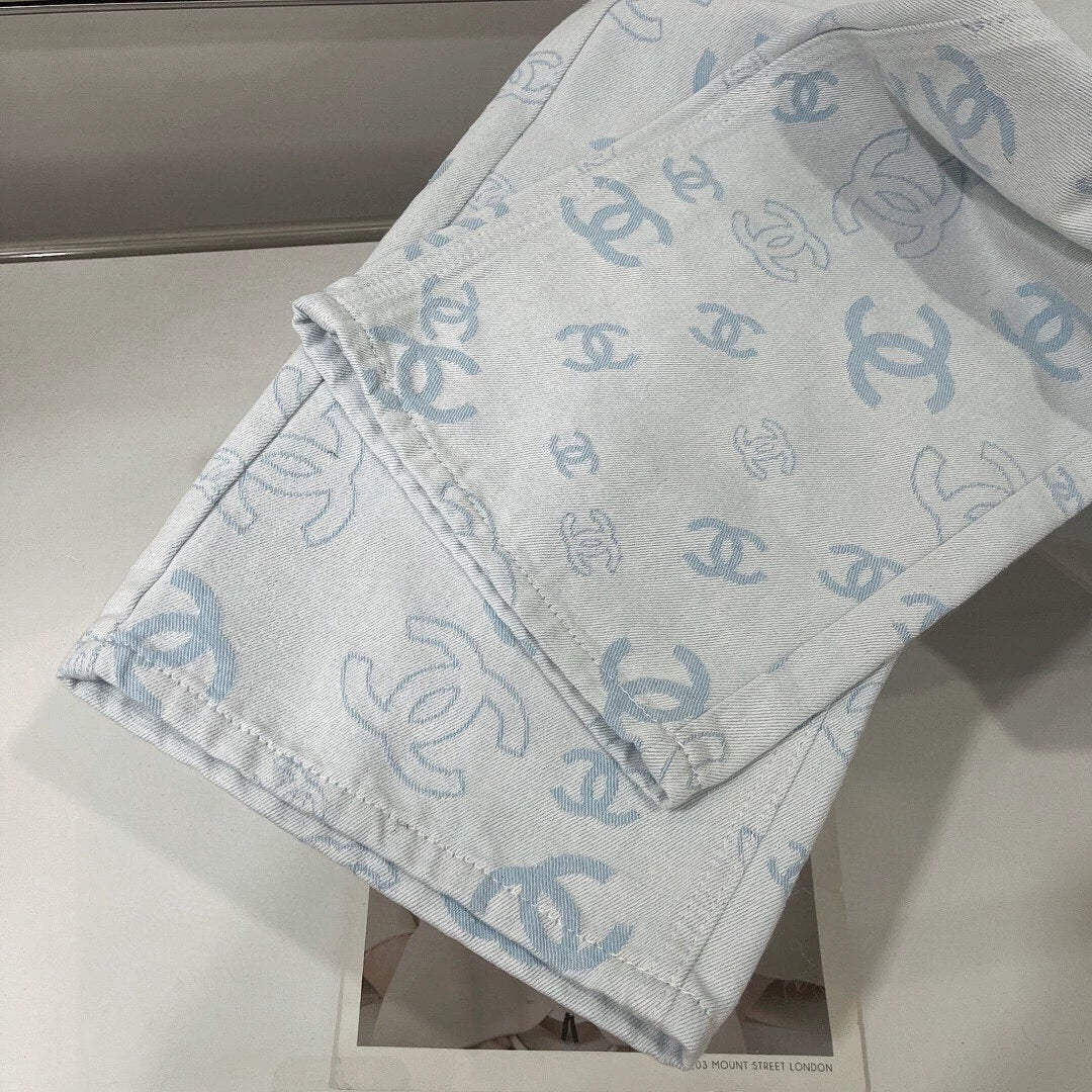 C 25 Printed Straight Jeans