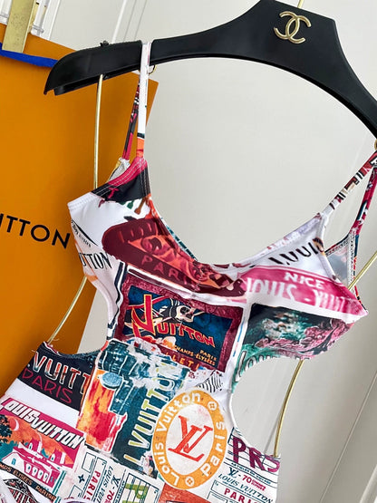 L 25 New Multi-Pattern One-piece Swimsuit
