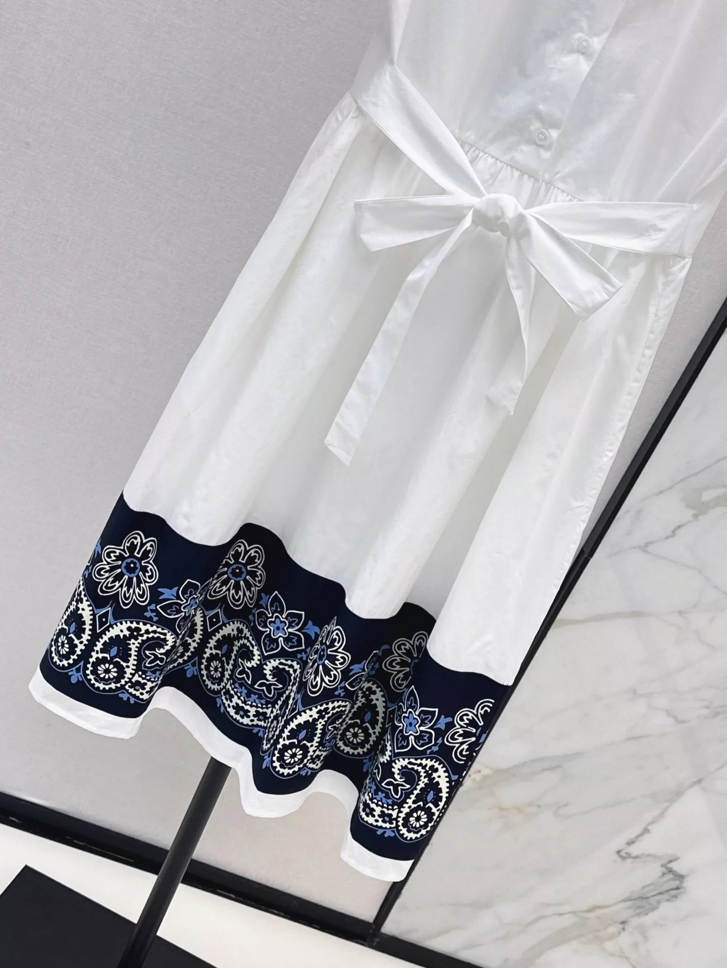 M 25 Spring/Summer Newest Hem Printed Belted Dresses