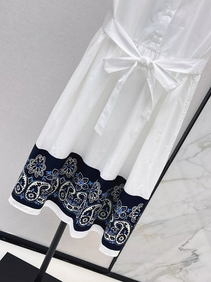 M 25 Spring/Summer Newest Hem Printed Belted Dresses