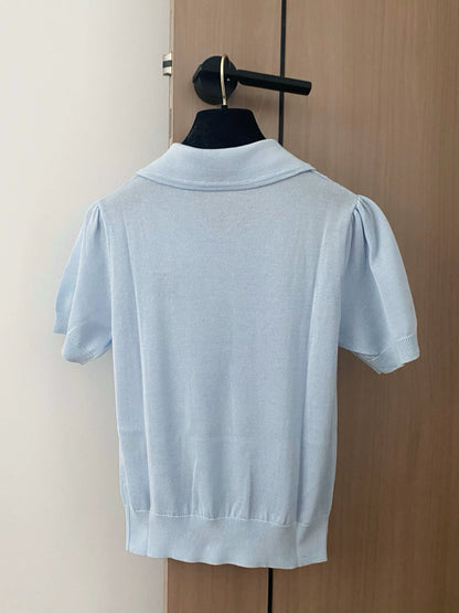 LO 25 New Two Colors Flip Neck Short Sleeve