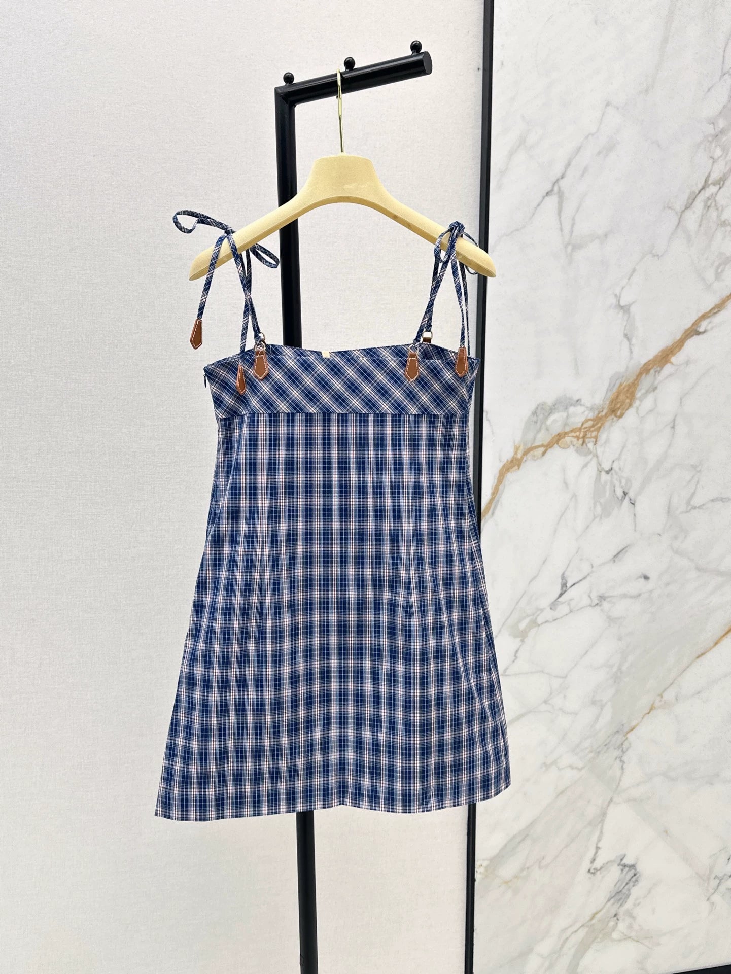 M 25 Spring/Summer New Plaid Suspender Dress