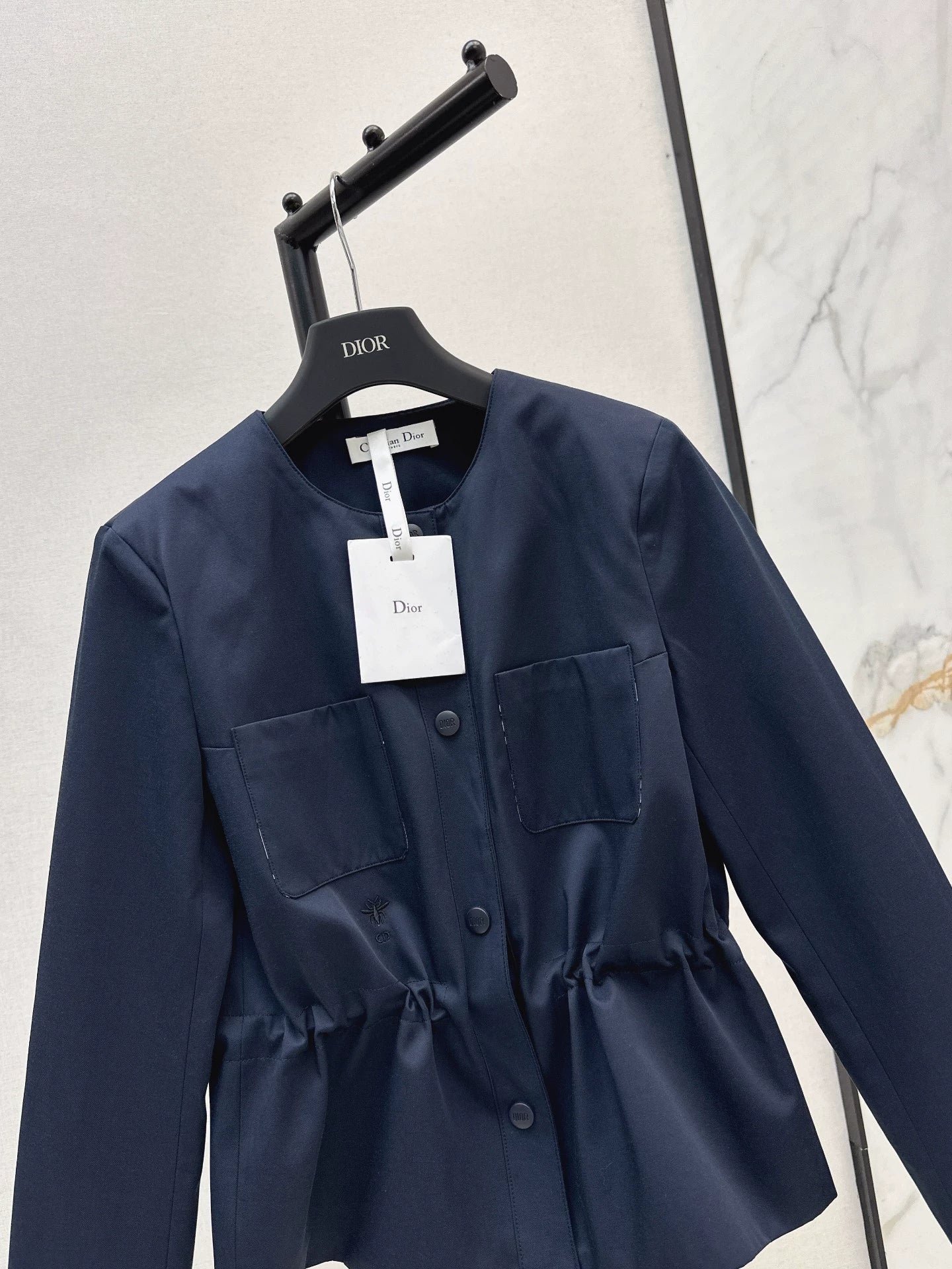 D 25fw New round neck waist windbreaker