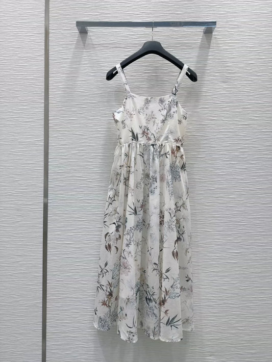 D 25 New Printed Single Breasted Halter Dresses