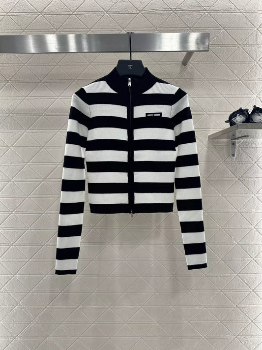 M 25 Striped knitted long-sleeved cardigan