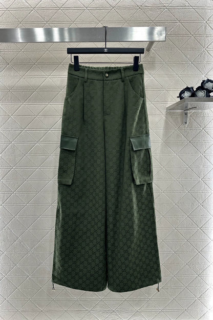 G 25 Leather jacquard shirt and trousers set