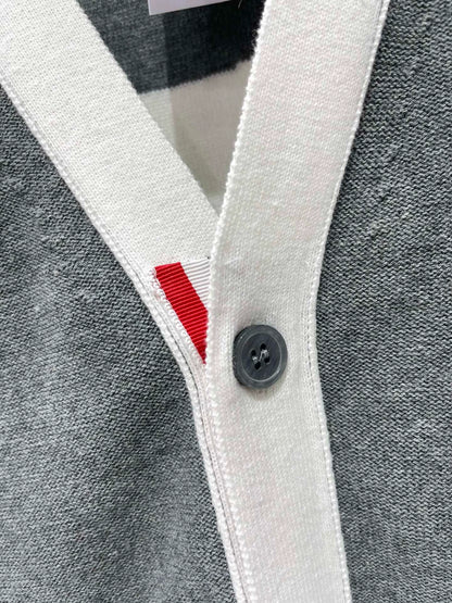 Th 25 new early spring new colorblocking stripes four bar stripes striped knit cardigan