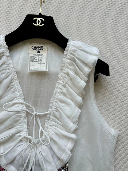 25 Summer new style second-hand heavy-duty beaded bow vest
