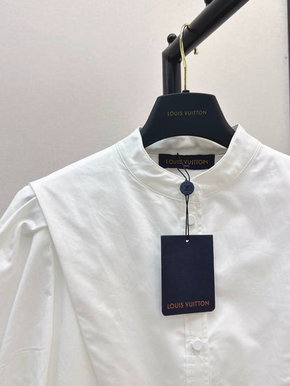 L 25 Spring/Summer New Standing Collar Bubble Sleeve Blouse