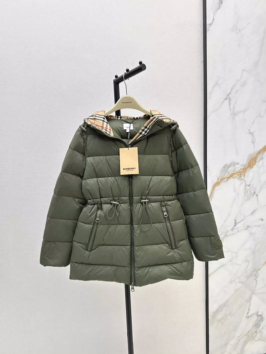 BRU 25fw Hooded drawstring waist down jacket