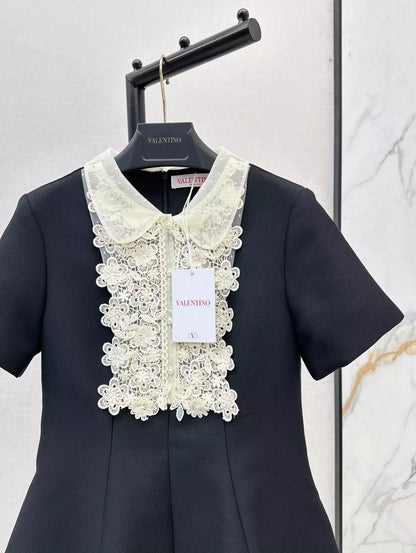 V 25 Spring/Summer Embroidered Lace Collar Doll Style Short Sleeve Dresses