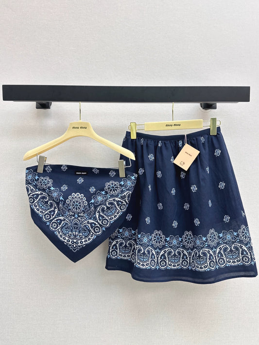 M 25 Spring/Summer New Sets Tie Bandage Sheath+Mid-length Half Skirt