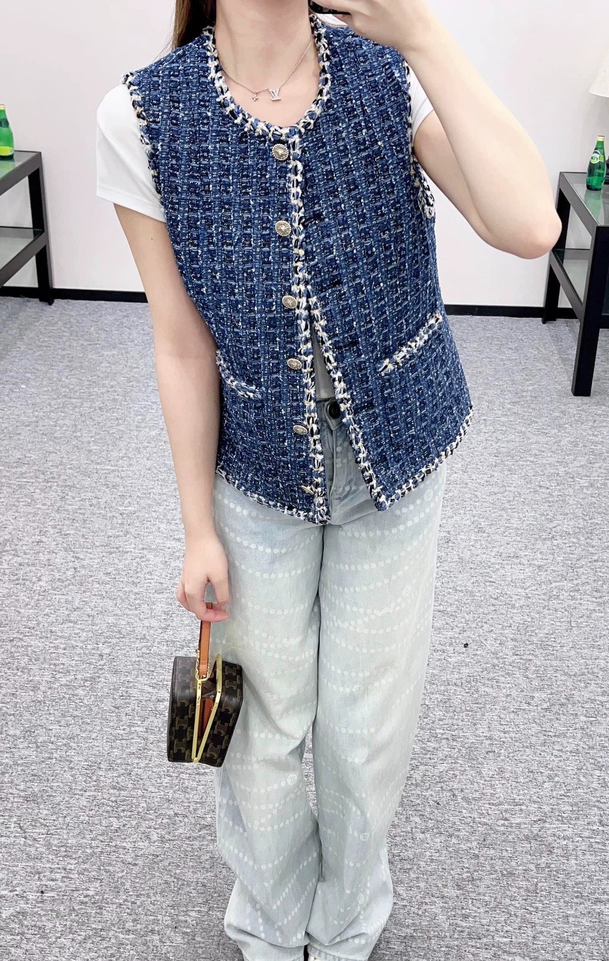 C 25fw Woven Tweed Vest