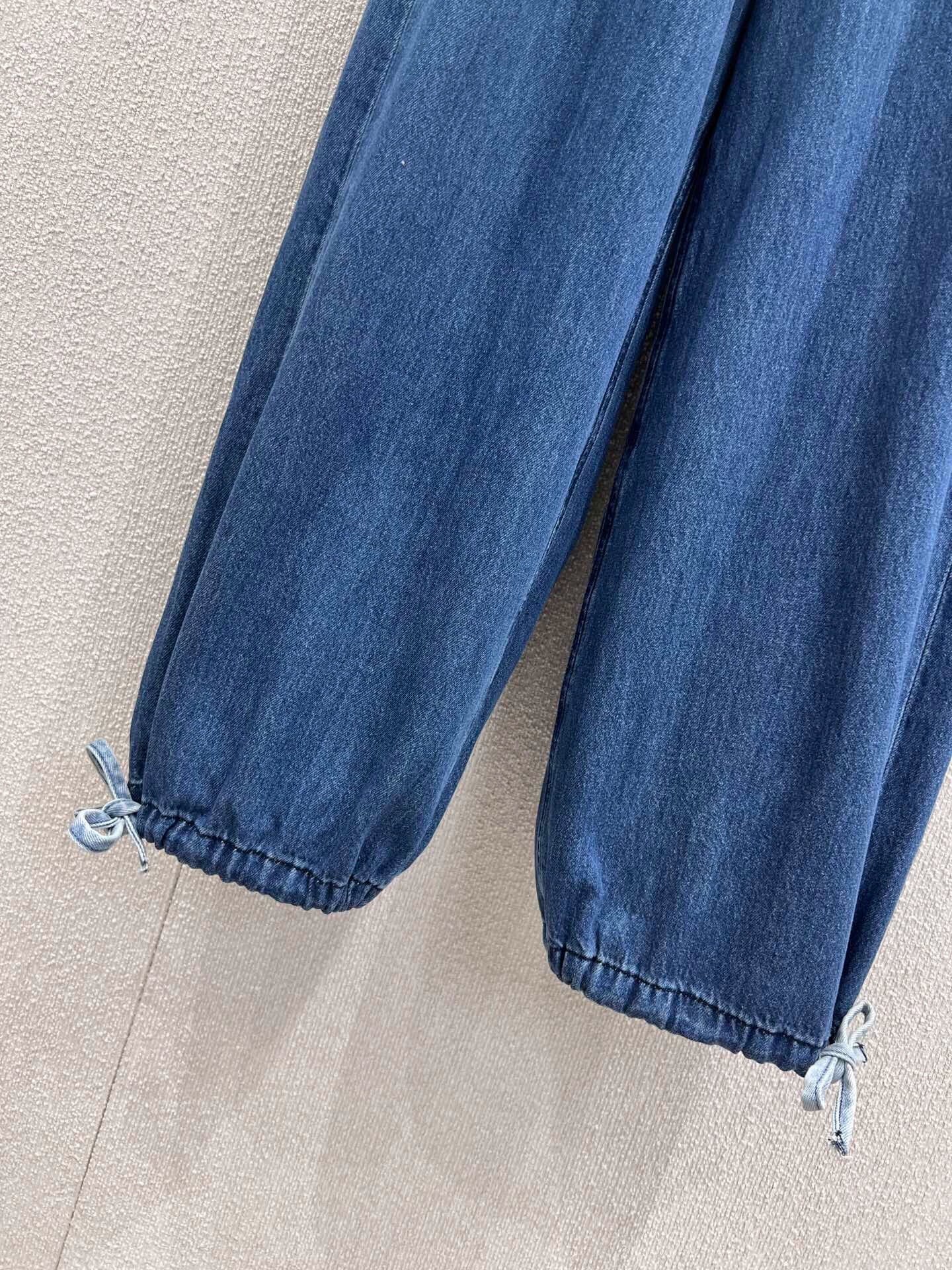 C 25B High-end Handicraft Series New Washed Gradient Lace-up Jeans