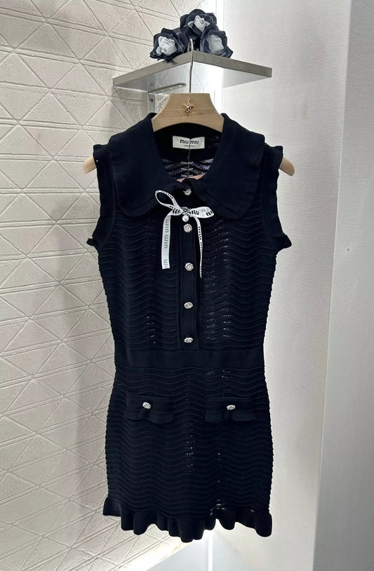 M Spring/Summer 25 Striped knit lace-up tank dress