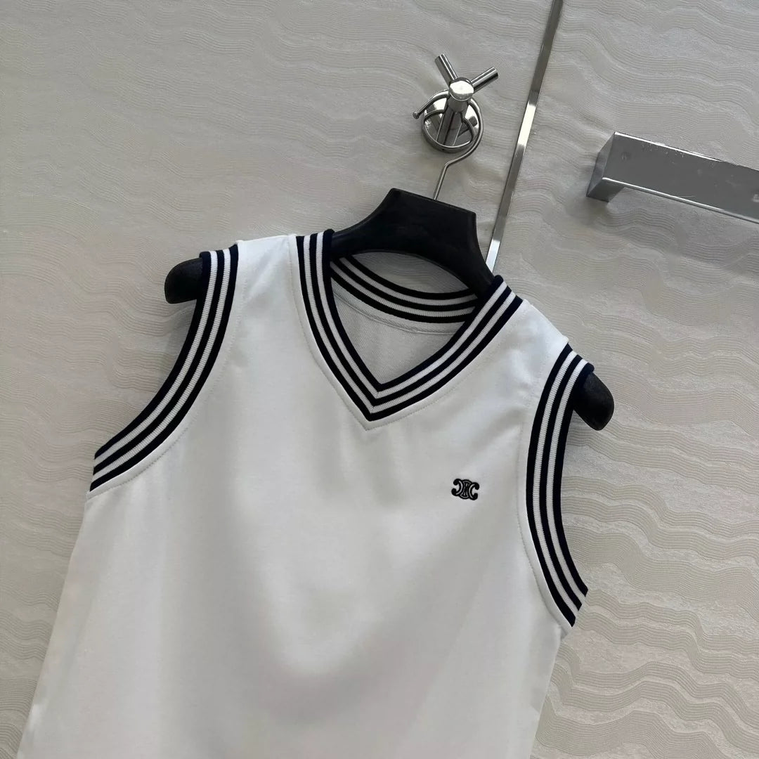 CE 25 new sports white vest top