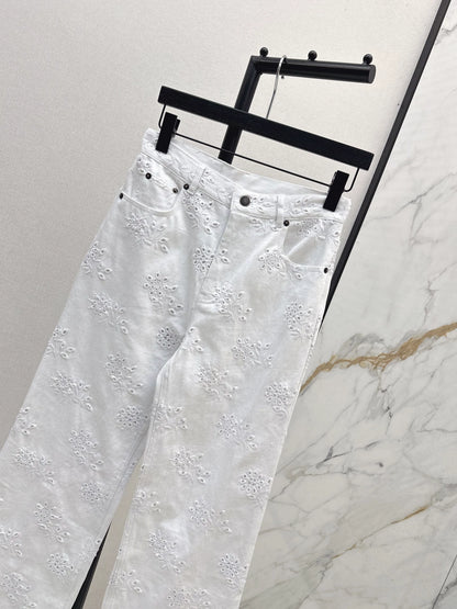 Chl 25 hollow embroidered jeans