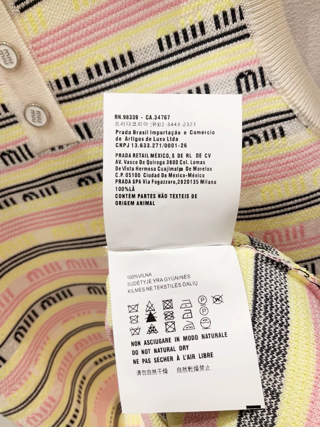 M 25 new full print letter jacquard striped polo collar sleeveless knitted dress