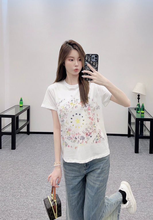 D 25 Round neck printed T-shirt