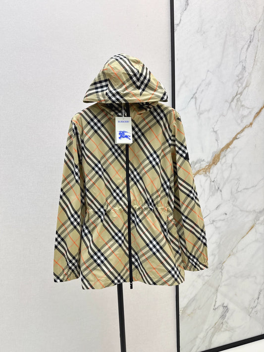 BU 25 Early Autumn New Fashion Plaid Trench Coat