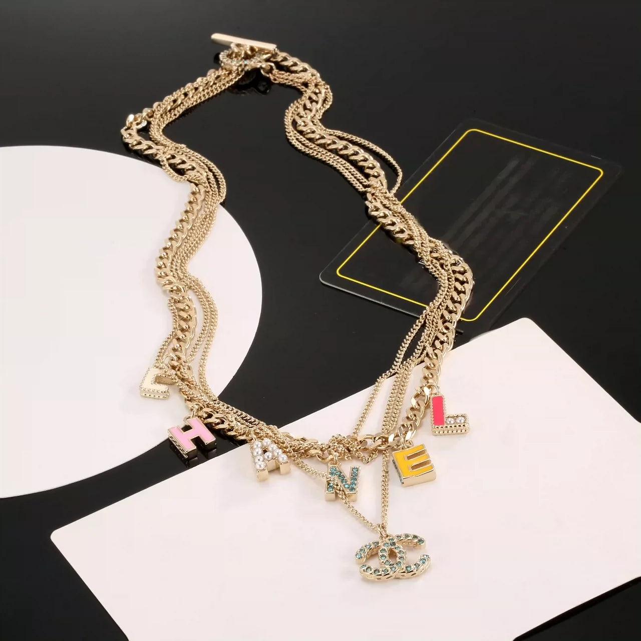 25 Summer New Multi-layer Chain Letter Necklace