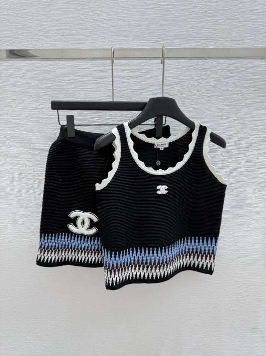 c 25 New Striped Tank Top Shorts Knit Set