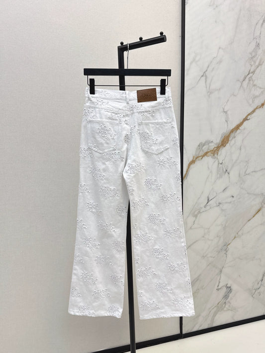 Chl 25 hollow embroidered jeans