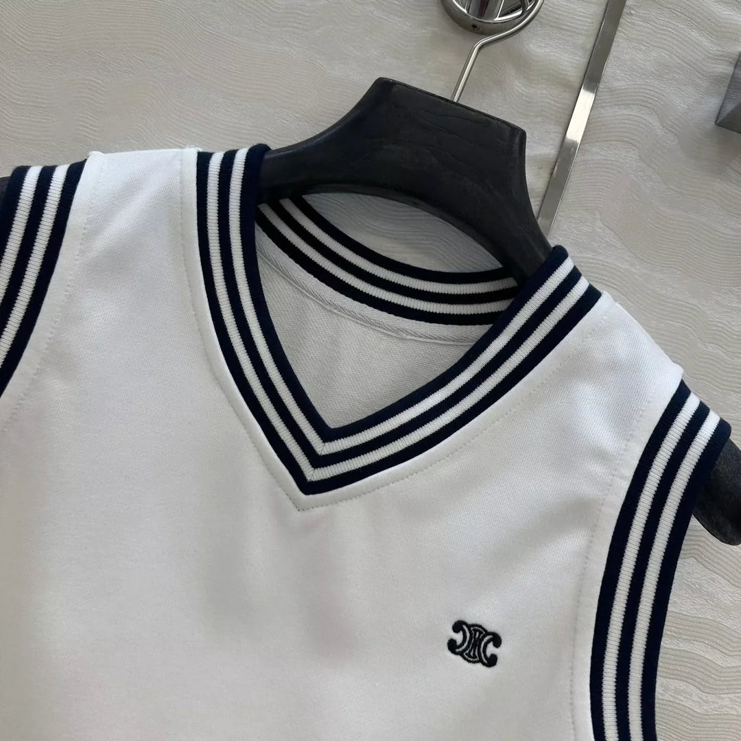 CE 25 new sports white vest top