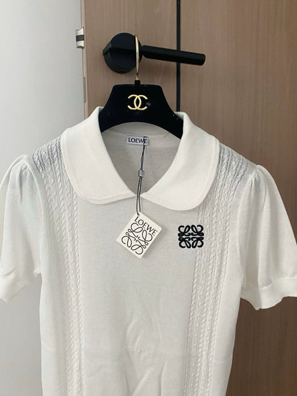 LO 25 New Two Colors Flip Neck Short Sleeve