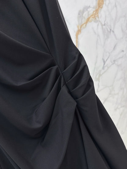 mcq 25 irregular pleated sleeveless vest dress