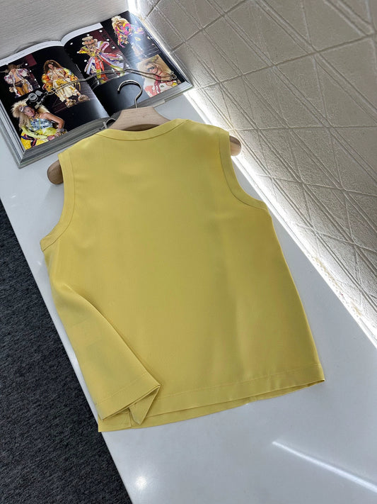 Sleeveless button-down top