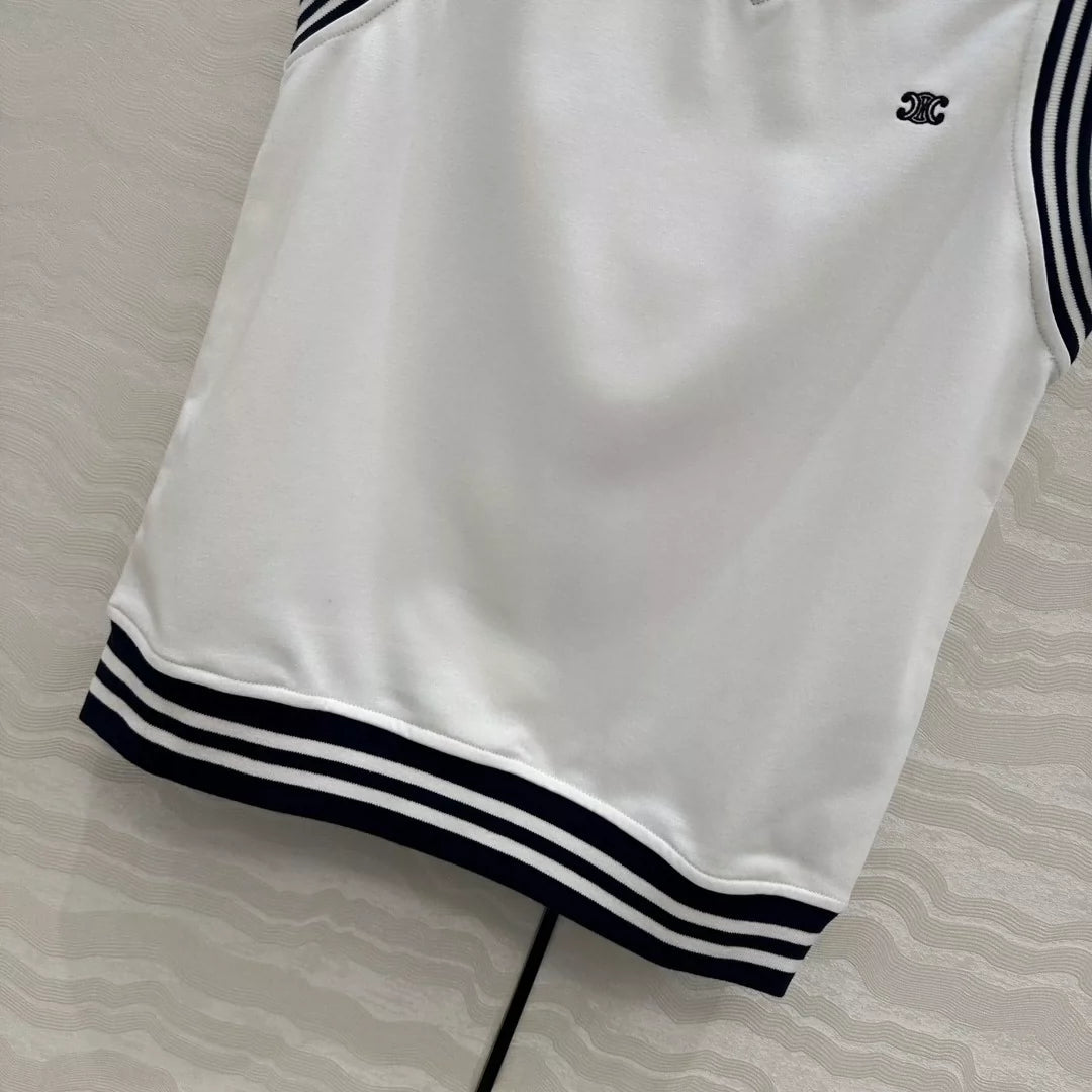CE 25 new sports white vest top