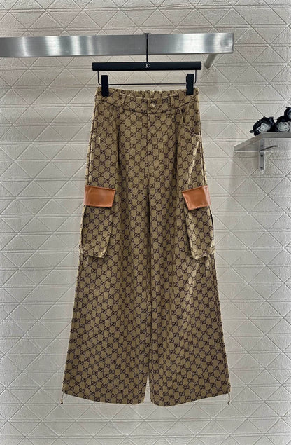 G 25 Leather jacquard shirt and trousers set
