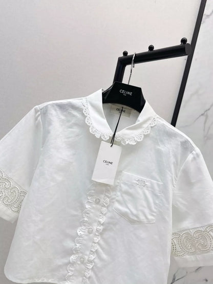 Ce 25 Spring/Summer New Heavy Embroidery Short Shirt