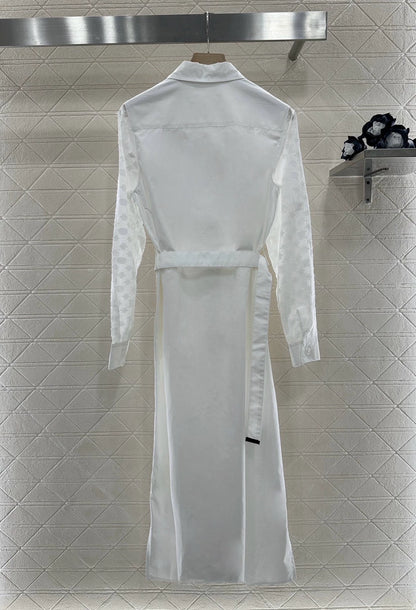 L 25 New Patchwork Belted Dress