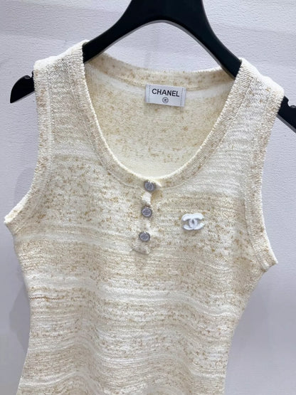 C 25 New gradient-colored dyed yarn vest dress