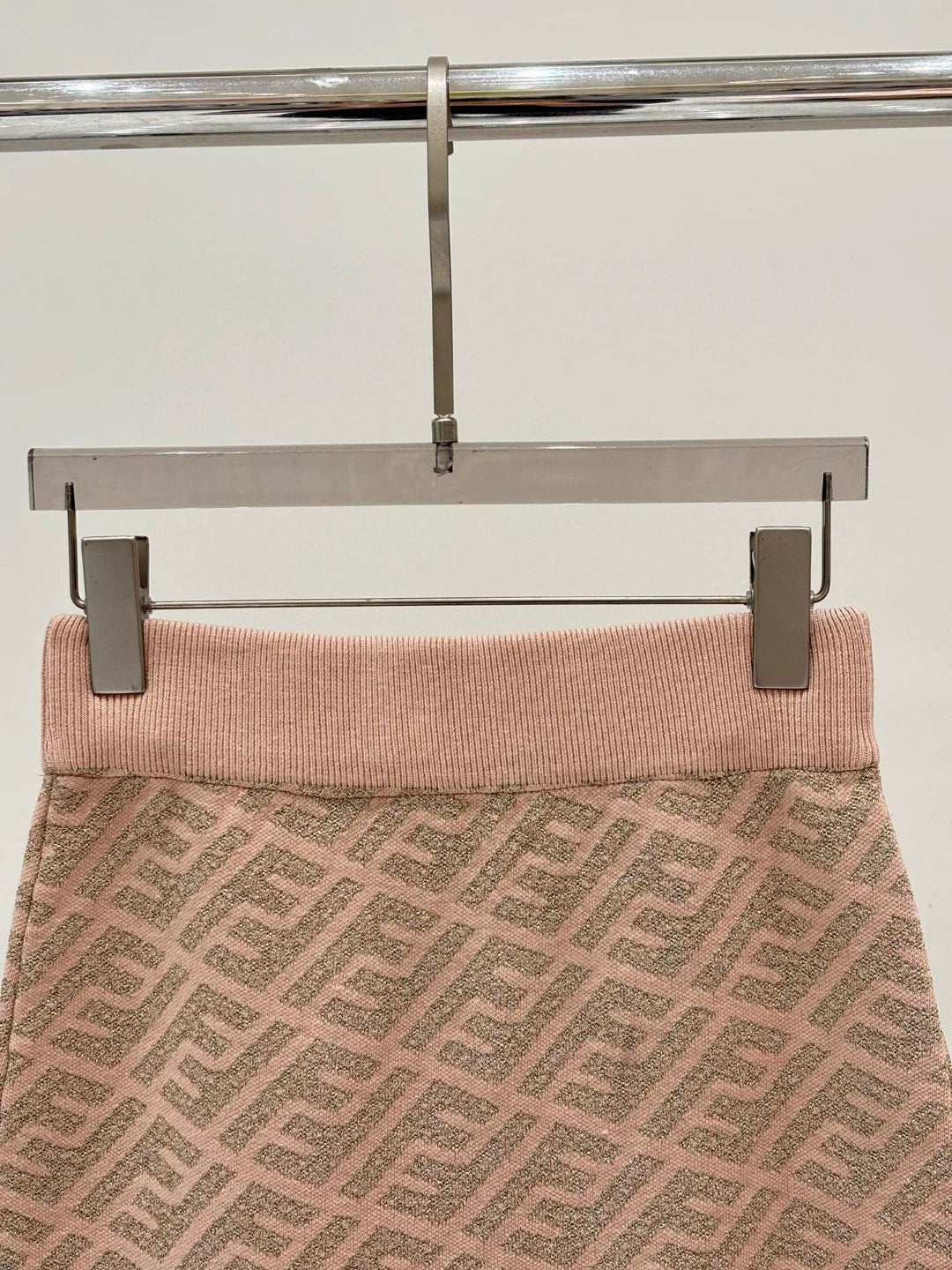 F 25 New Gold and silver thread Slanted stripes full print Casual knitted half skirt(pink blue brown)