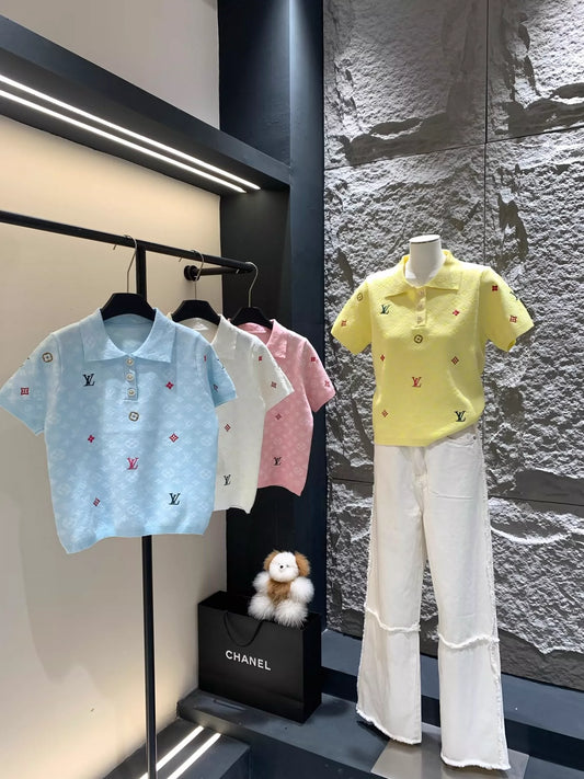 L 25 Lapel short-sleeved jersey