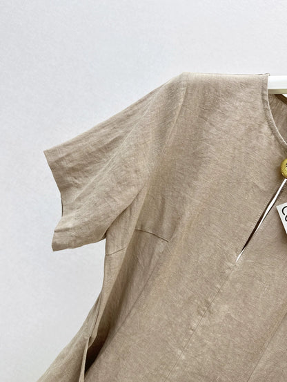 Lo 25Ss Spring/Summer French-inspired short-sleeved linen dress