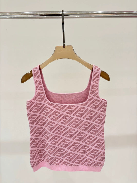 F 25 New Slanted stripes all over print casual knit undershirt