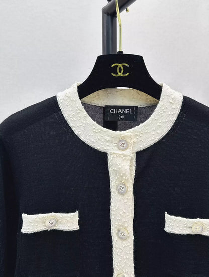 C 25 Early Fall New Premium Black and White Half Cardigan