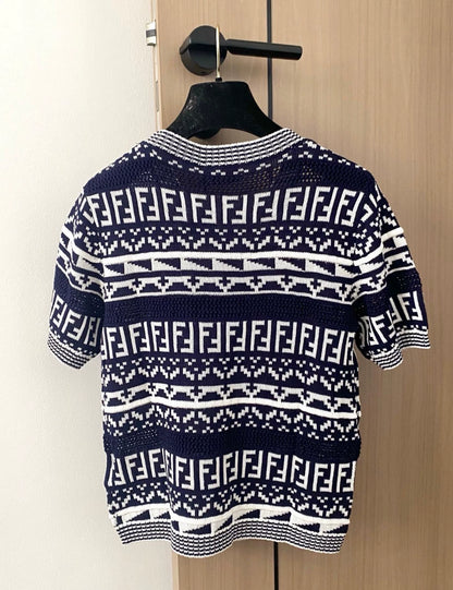 F 25 new pattern round neck short sleeve knit