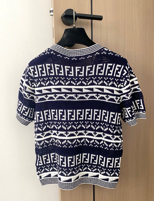 F 25 new pattern round neck short sleeve knit