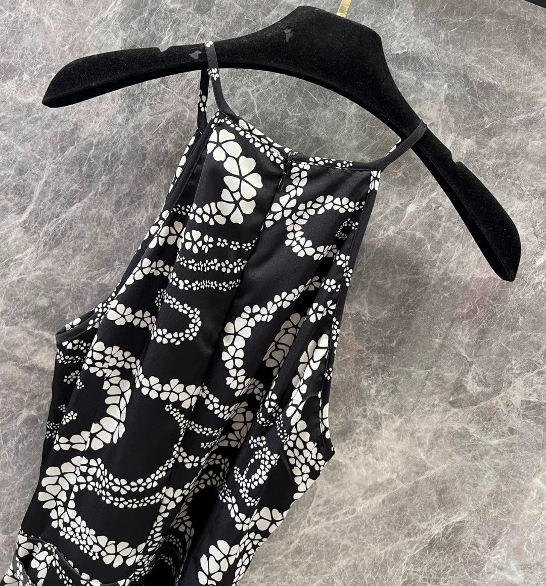 C 25Ss new style flower print sleeveless dress