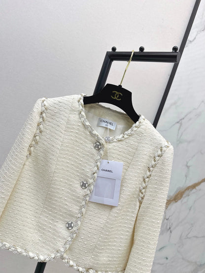 C 25 Braided trim short coat(PINK/WHITE)