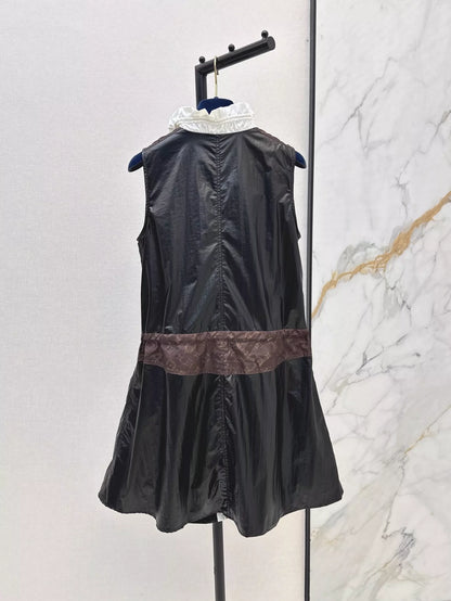 L 25 spring and summer newest style stand-up collar sleeveless waist dresses